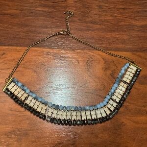 Anthropologie Blue and Black Beaded Necklace